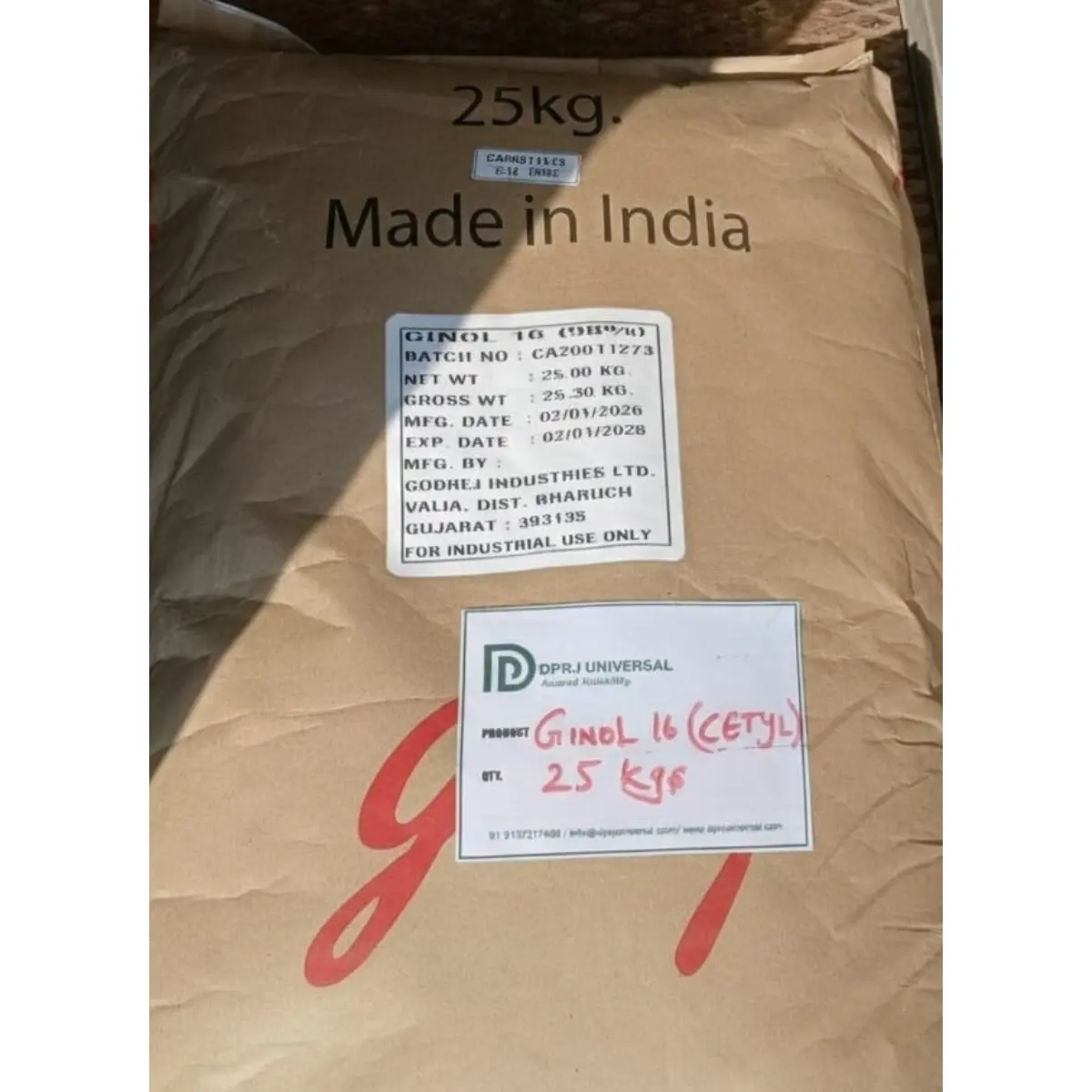 Cetyl Alcohol / Ginol 16 (CAS 36653-82-4) 99% purity - DPRJ Universal