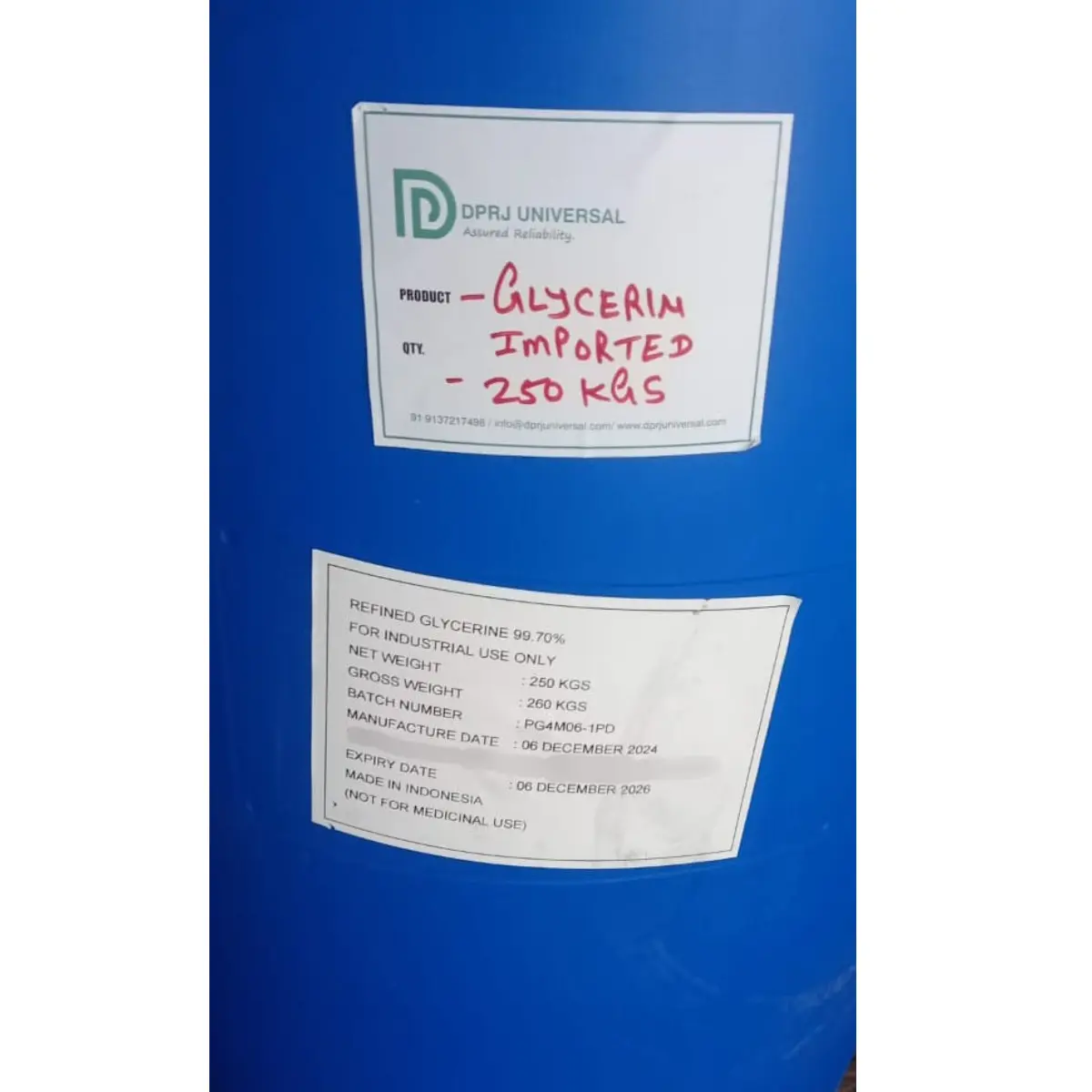 Refined Glycerin (CAS 56-81-5) 99.7% Purity - DPRJ Universal